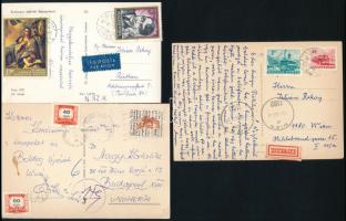 24 db küldemény, benne expressz, külföldről küldött magyar portós, stb.