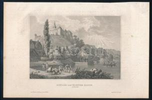 cca 1850 Schloss und Kloster Illock (Újlak vára). Acélmetszet, papír, jelzett a metszeten, kissé foltos, 10,5x15 cm