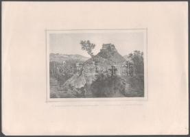 Ludwig Rohbock (1820-1883) - G. Hess: A kisdisznódi templom Erdélyben / Michelsberg in Siebenbürgen. Acélmetszet, papír, jelzett a metszeten, a lap egyik sarka kissé sérült, 12x17 cm