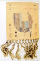 Németh Éva (1930-2019) textilművész: Pávás falitextil. Jó állapotban, 85x52 cm