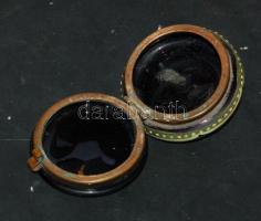 cca 1900 Zománcozott üveg szelence / Enameled glass box