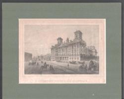 Ludwig Rohbock (1820-1883) - C. Rorich: H. Eszterházy palotája Kismartonban. Acélmetszet, papír, jelzett a metszeten, kissé foltos, paszpartuban, 11,5x16,5 cm