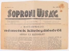 1947 A magyarországi németek kitelepítéséről szóló rendelet a Soproni újságban