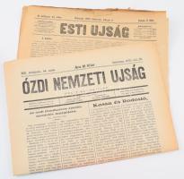 1904 Esti Újság 11 szám. Balkán címlap + Ózdi Nemzeti újság 1933 okt 29