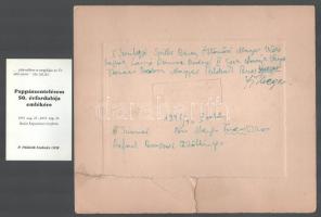 Páldeák Szabolcs szerzetes (1926-2014) iskolai tablófotója, feliratozva, + pappászentelési emlék az ...