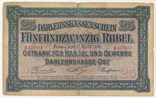 Német Birodalom / I. világháború / Keleti Főparancsnokság / Posen (Poznan) 1916. 25R T:VG
German Em...