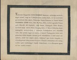 1820 rajkai Friebeisz József (?-1820) Pest, Pilis és Solt vármegyék alispánjának halotti értesítője, 18,5x23 cm
