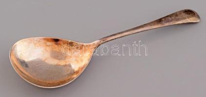 Ezüst (Ag) fagylaltos kanál, jelzett, h: 11,5 cm, nettó 18g