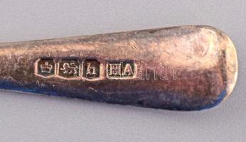 Ezüst (Ag) fagylaltos kanál, jelzett, h: 11,5 cm, nettó 18g