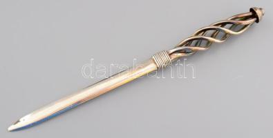 Mexikói ezüst (Ag) levélbontó tőr, jelzett, h: 19 cm, nettó 50g