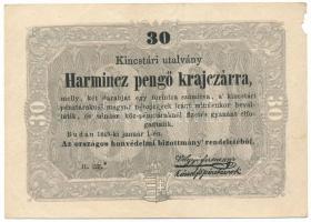 1849. 30kr "Kossuth bankó" T:F kis anyaghiány, egyébként szép papír Adamo G103