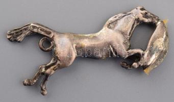 Ezüst (Ag) lovas medál, jelzett, h: 5 cm, nettó 7,4g