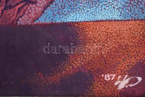 Olvashatatlan jelzéssel, feltehetően szovjet festő: Figyelő szemek, 1987. Akvarell, papír. Dekoratív...