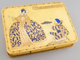 1934 Art deco Gerbeaud csokoládés / süteményes doboz, kopott, 13x18x3 cm