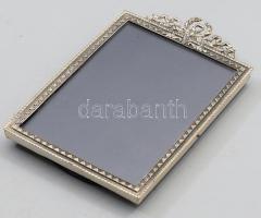 Szecessziós képkeret ezüst (Ag) szerelékben, üvegezett, jelzett, 15x9,5 cm