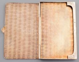 Ezüst (Ag) névjegykártya tartó. 925, 87g. jelzett 9x6 cm