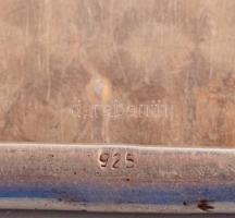 Ezüst (Ag) névjegykártya tartó. 925, 87g. jelzett 9x6 cm