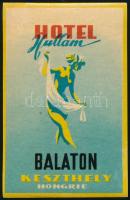 Hotel Hullám. Balaton Keszthely Hongrie bőröndcímke