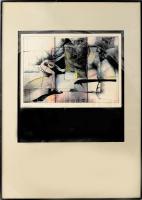 Poór Imre (1954-): "Tavaszi jelenetek". Színes tus, vegyes technika, papír, jelzett. Üvege...