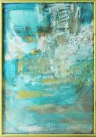 Jelzés nélkül: Fűszálak. Akril, farost. Üvegezett fakeretben. Hátoldala foltos. 50×69 cm