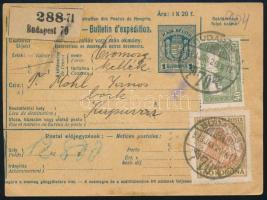 1923 Csomagszállító 140K bérmentesítéssel és 2 db Hivatalos bélyeggel