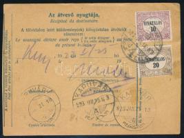 1923 Csomagszállító 140K bérmentesítéssel és 2 db Hivatalos bélyeggel