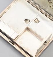 Art deco olasz vagy angol ezüst (Ag) utazó piperetartó szett, jelzett, FF mesterjeggyel, kipattintha...