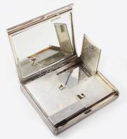Art deco olasz vagy angol ezüst (Ag) utazó piperetartó szett, jelzett, FF mesterjeggyel, kipattintha...
