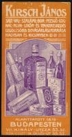 Budapest, Kirsch János sajt-, vaj-, szalámi, bor-, pezsgő-, cognac-, rum-, likőr és teakereskedés számolócédula, hátoldalán "Király" kávéház, az egyik sarkán gyűrűdéssel