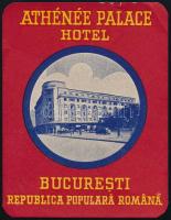 Bukarest, Athénée Palace Hotel bőröndcímke