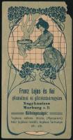 Nagykanizsa, Franz Lajos és Fiai gőzmalmai és gőztésztaárugyára szecessziós számolócédula, a sarkán hiánnyal