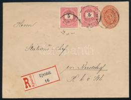 1892 Ajánlott díjkiegészített díjjegyes levél