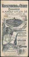 Rosenberg és Quitt Király-utcai divat áruház számolócédula