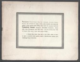 1842 Pest, báró aszódi Podmaniczky Zsuzsanna halotti értesítője, kissé viseltes, 23x30 cm