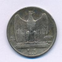 Olaszország 1927R 5L Ag "III. Viktor Emánuel" T:XF,VF patina Italy 1927R 5 Lire Ag "Vittorio Emanuele III" C:XF,VF patina Krause KM#67.1