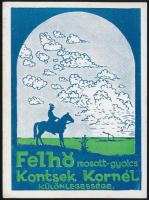 Felhő mosott-gyolcs Konstsek Kornél különlegessége, reklámcímke.