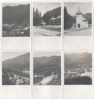 Tusnádfürdő, Baile Tusnad - 6 db RÉGI fotós képeslap: látképek, templom / 6 pre-1945 photo postcards: general view, church