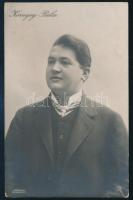 Környey Béla (1873-1925) operaénekes aláírt (igazolvány) fotólap