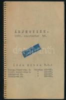 1938 Ádám Miksa Rt. redőny, függőny érjegyzék 26p.