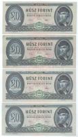 1969. 20Ft (2x) + 1975. 20Ft (2x) T:F közte szép papír