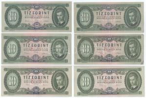 1962. 10Ft (2x) + 1969. 10Ft (2x) + 1975. 10Ft (2x) T:F közte szép papír