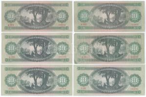 1962. 10Ft (2x) + 1969. 10Ft (2x) + 1975. 10Ft (2x) T:F közte szép papír