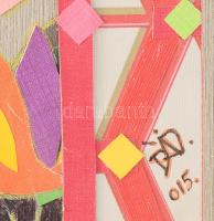 Olvashatatlan jelzéssel: Nyár. Kollázs, vegyes technika, papír. Fakeretben. 45x65 cm