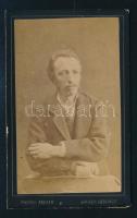 cca 1880 Úr portréja, vizitkártya Geil József losonci műterméből, a verzón a műterem képével, 10,5x6...