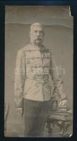ca 1916 Ferenc József fotó, papírkép 10x20 cm sérüléssel