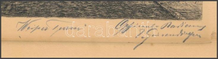 Ernst Geissendorfer (1908-): Rothenburg, Fehér torony. Rézkarc, papír. Jelzett. Lapszéli apró foltok...