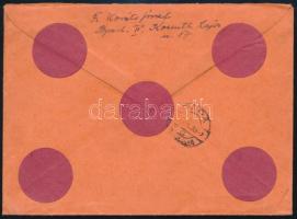 1947 Ajánlott levél 10 db bélyeggel Budapestről Pápára, közte Repülő párok is