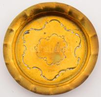 Bronz pralinékínáló szett, tál és 6 db tálka, d: 8-12,5 cm