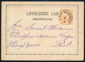 1873 2kr díjjegyes levelezőlap "NAGY KANIZSA"