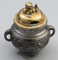 Keleti jelzett ón füstölő, teteje aranyozott, m: 10 cm